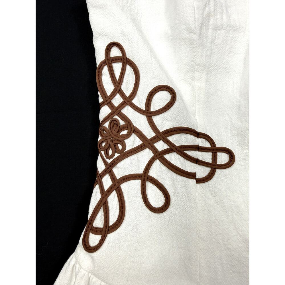NWT Poéselle Women's white halter cotton dress, embroidered Celtic knotwork Sz 4 - Picture 4 of 13